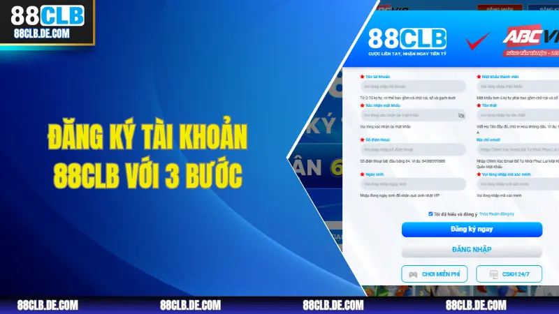 Người chơi đang tham gia đăng ký tài khoản mới trên hệ thống